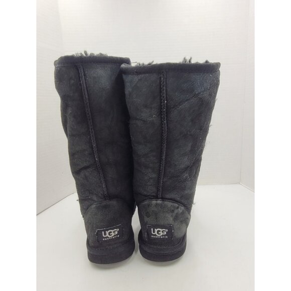UGG Women's Australia Tall Sheepskin Suede Boots Black Style 5815 Size 5 EU 36 - Picture 9 of 15